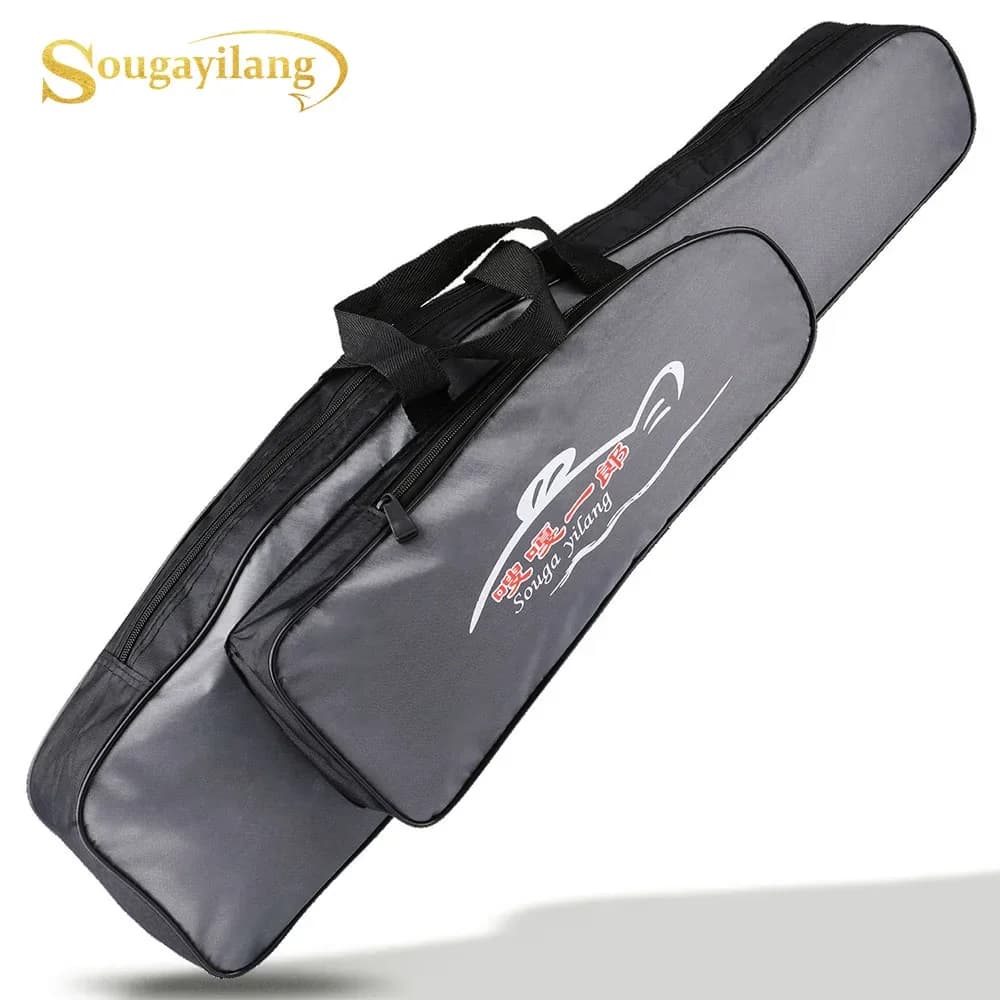 Sac de rangement canne à pêche Sougayilang monocouche portable, grand sac nylon pour accessoires pêche
