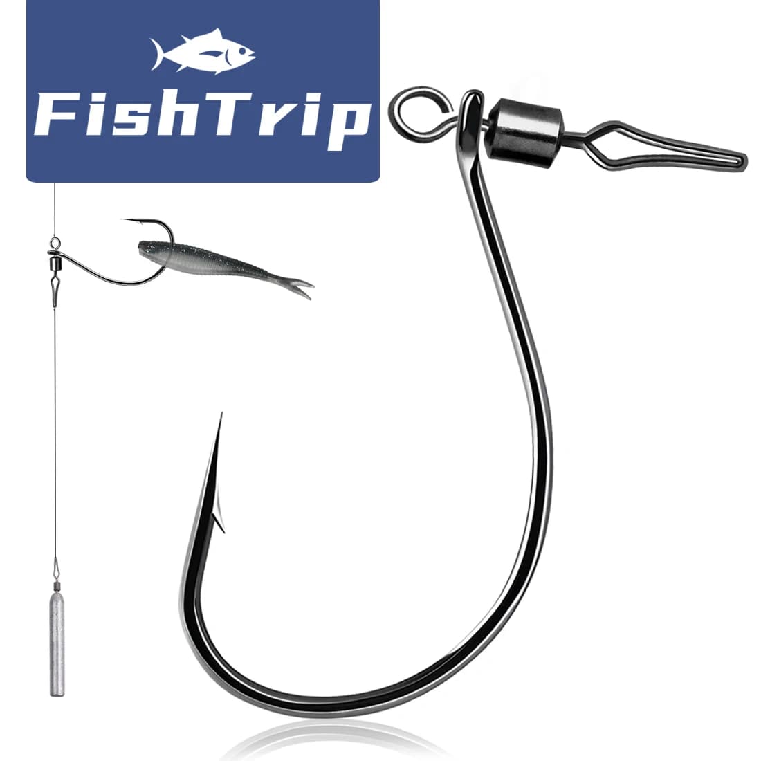 Hameçons Drop Shot 30 pièces avec émerillon barrel - Pour carp et bass avec leurres souples