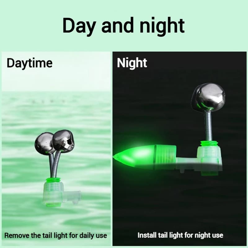Alarme de touche pêche 5 pièces LED avec clochettes - Détecteur morsure ABS pour canne à pêche accessoires