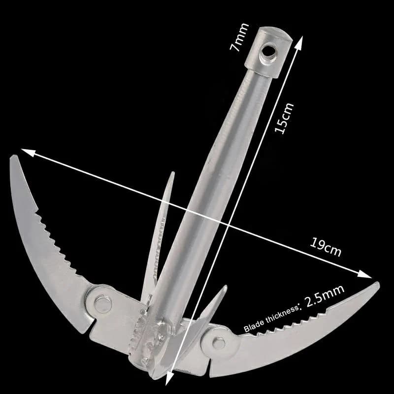 Ancre grappin pliante pour bateau et canoë, outil de pêche et survie robuste avec corde