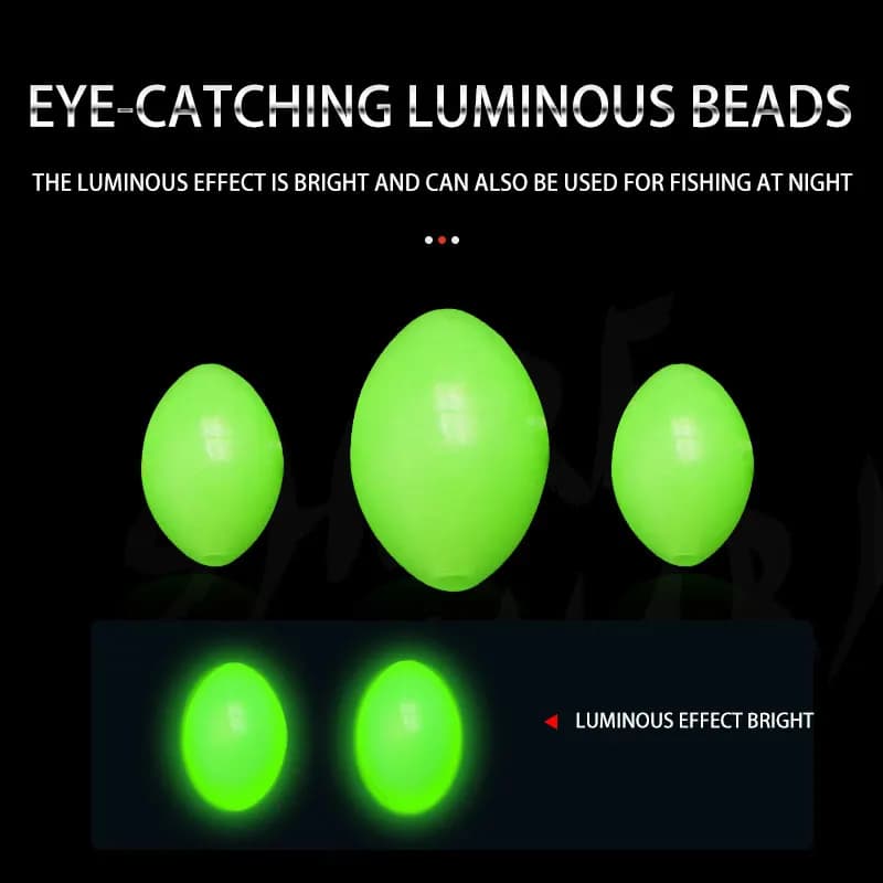 1000 Perles de Pêche Luminescentes - Perles Ovales et Sphériques pour Montages et Flotteurs Accessoires