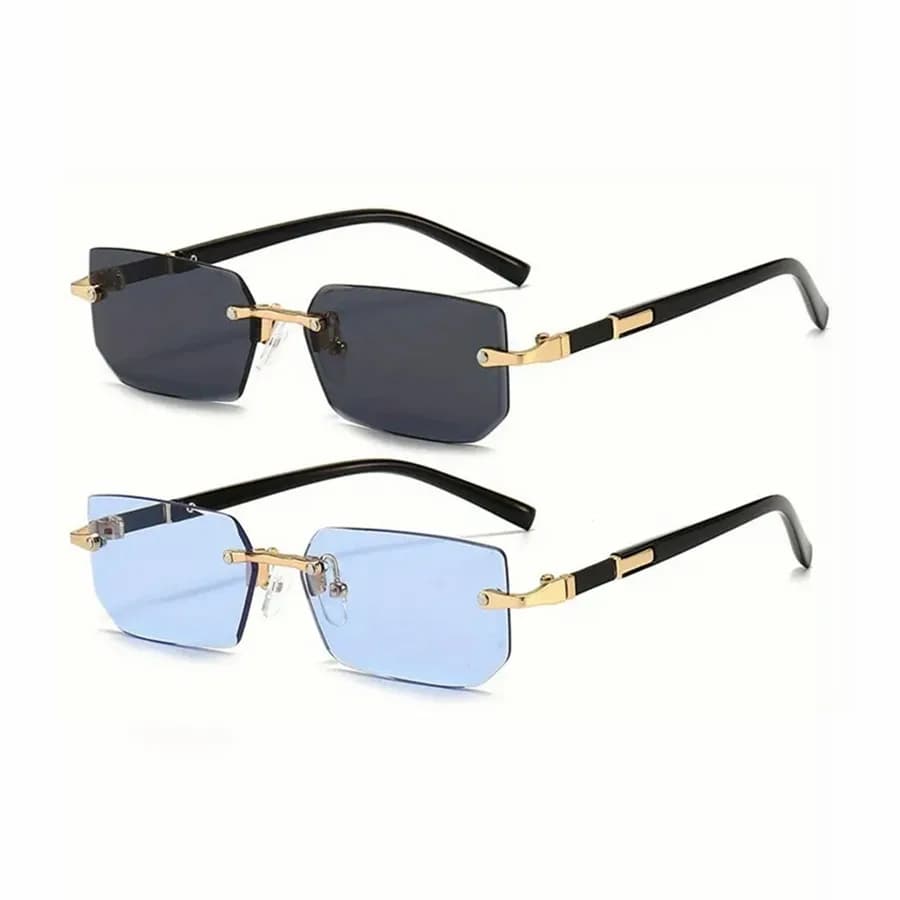 Lunettes de soleil sans monture rectangulaires pour pêche voyage - Hommes et femmes