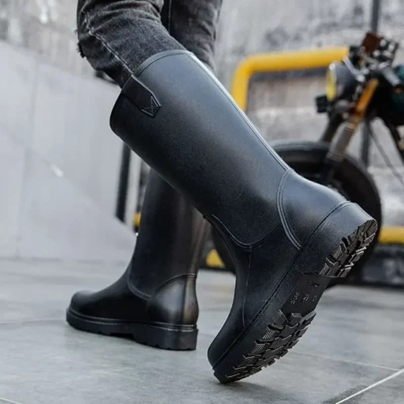 Bottes de pêche homme économiques sans lacets antidérapantes résistantes jardin extérieur