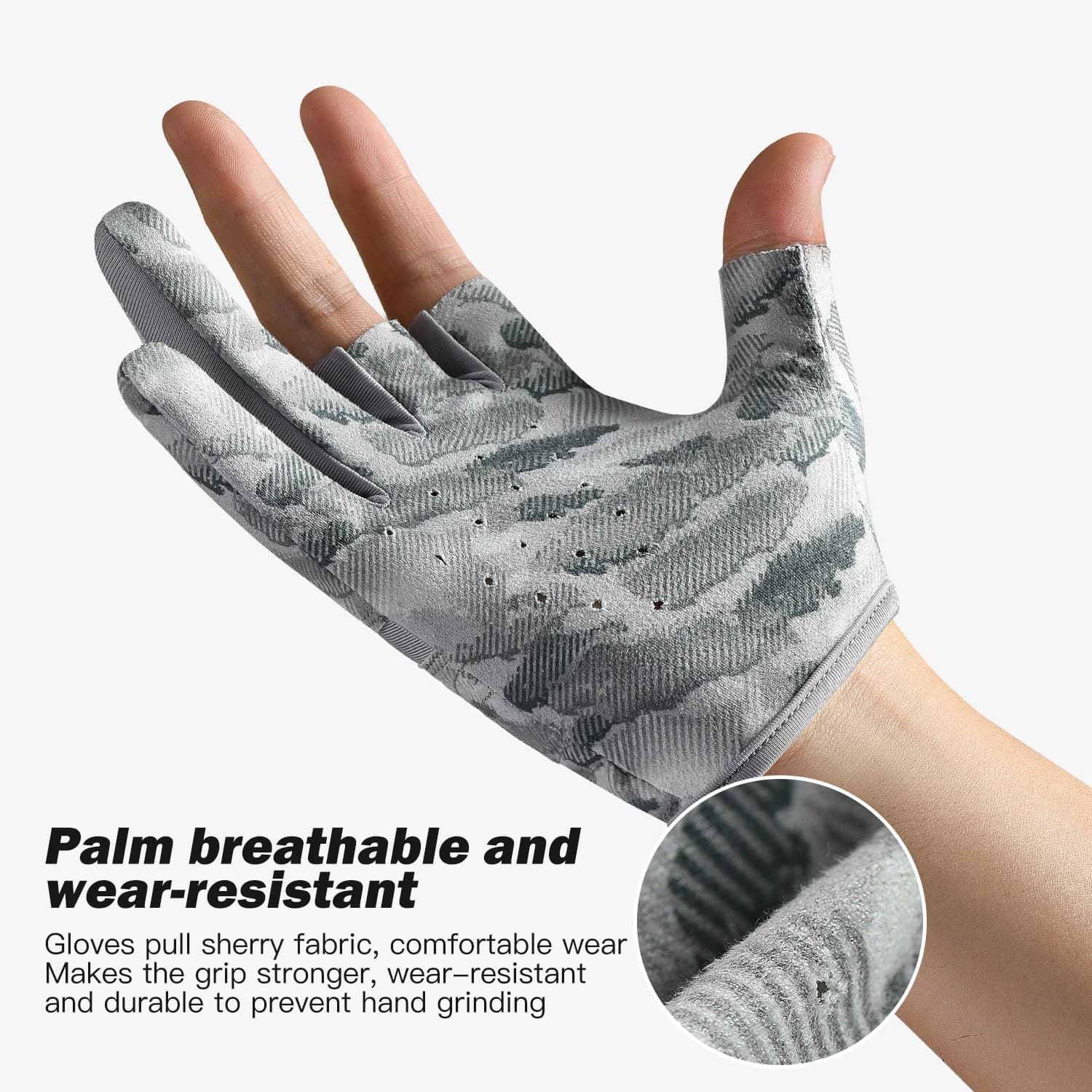 Gants de pêche 3 doigts été homme : anti-dérapants, respirants et protection UV pour pêche routière