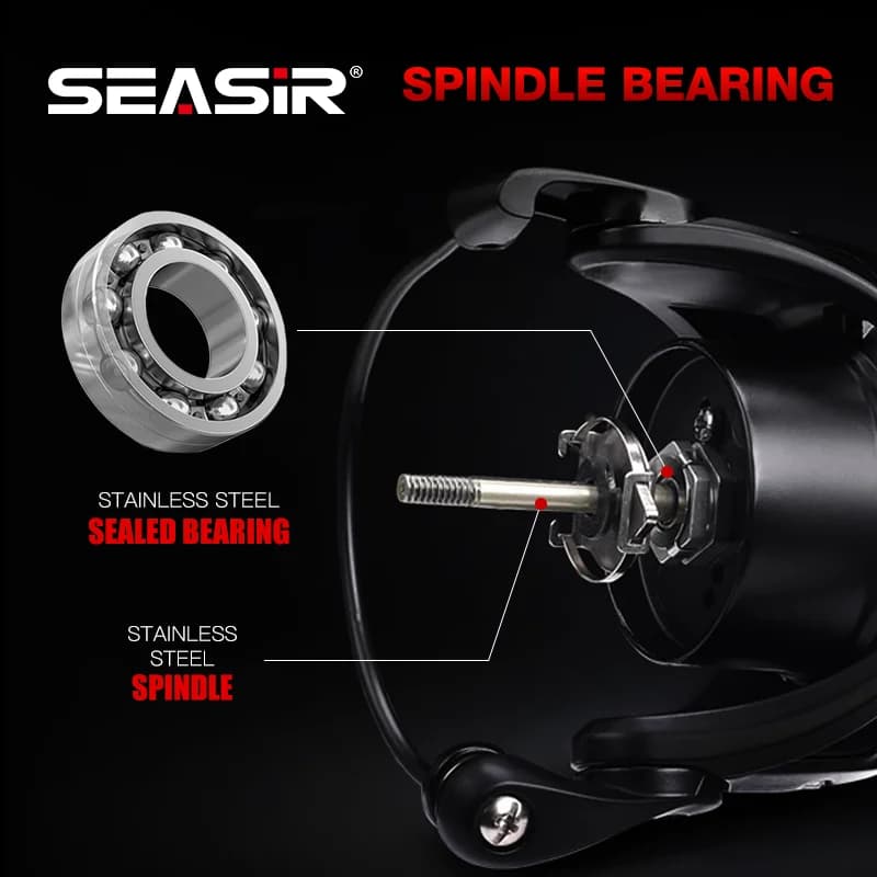 Moulinet spinning carbone Seasir P-Series Prospec 9kg drag 8+1BB pour pêche eau douce et mer