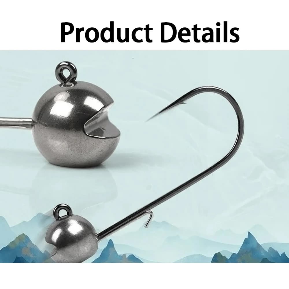 Hameçon Tungsten Jig Head 1g à 7g pour pêche du rockfish avec leurre souple shaky head barbé