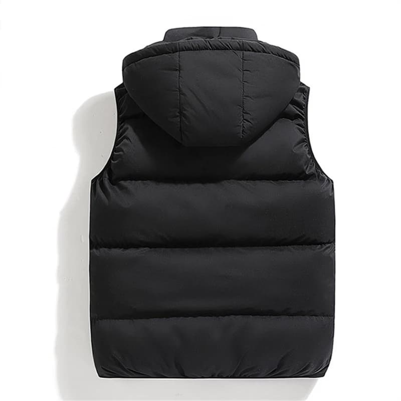 Veste sans manches homme imperméable chaude avec capuche pour automne hiver