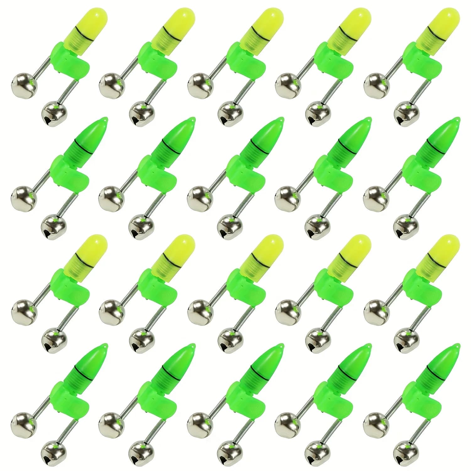 Sonnettes d'alarme de touche LED pour canne à pêche - Indicateur lumineux pour pêche nocturne avec double clochette