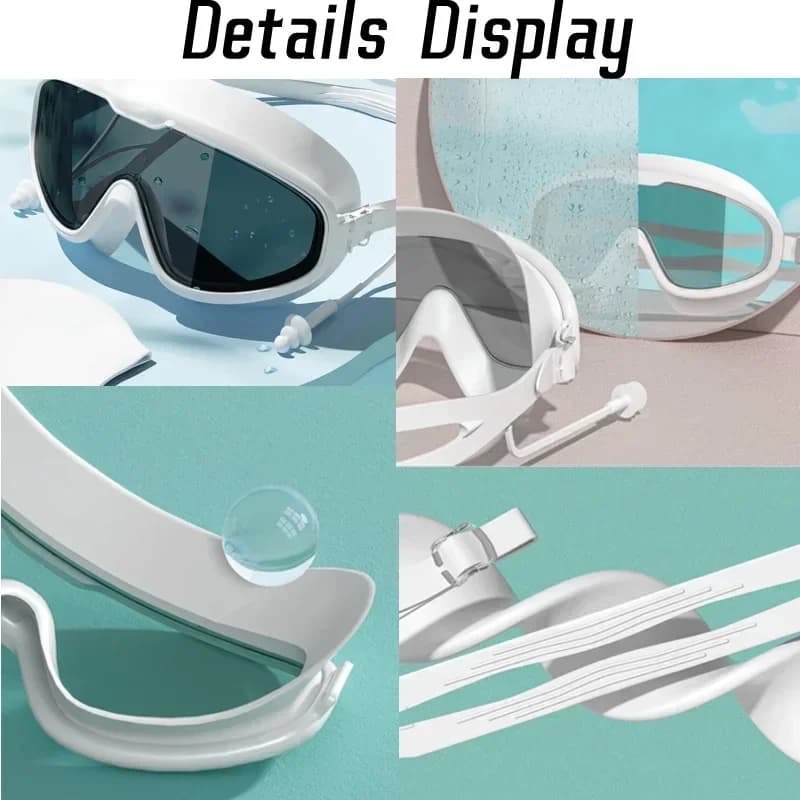 Lunettes natation grand cadre 2024 adultes enfants anti-buée HD étanches équipement piscine
