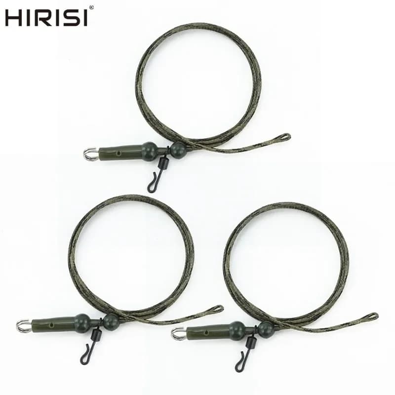 Kit pêche carpe HIRISI 3 hélices avec ligne tressée et plombée 68cm pour montage helicopter rig