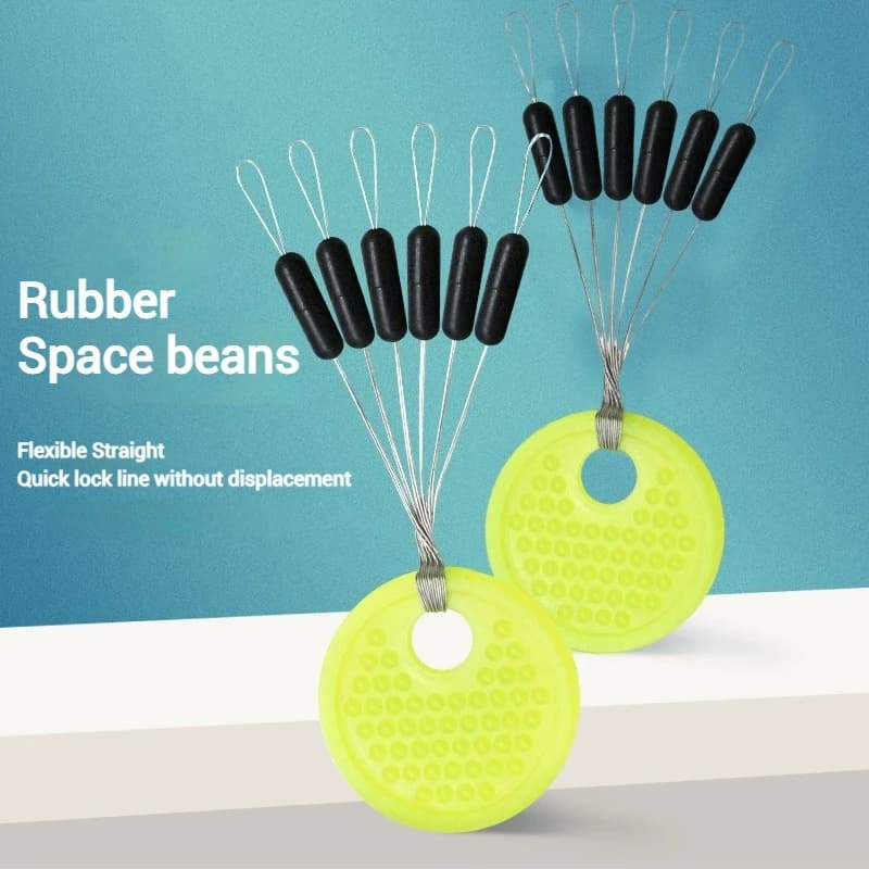 60 stop-floats caoutchouc Space Beans par 10 groupes - Accessoires pêche au flotteur pour carpe et mouche