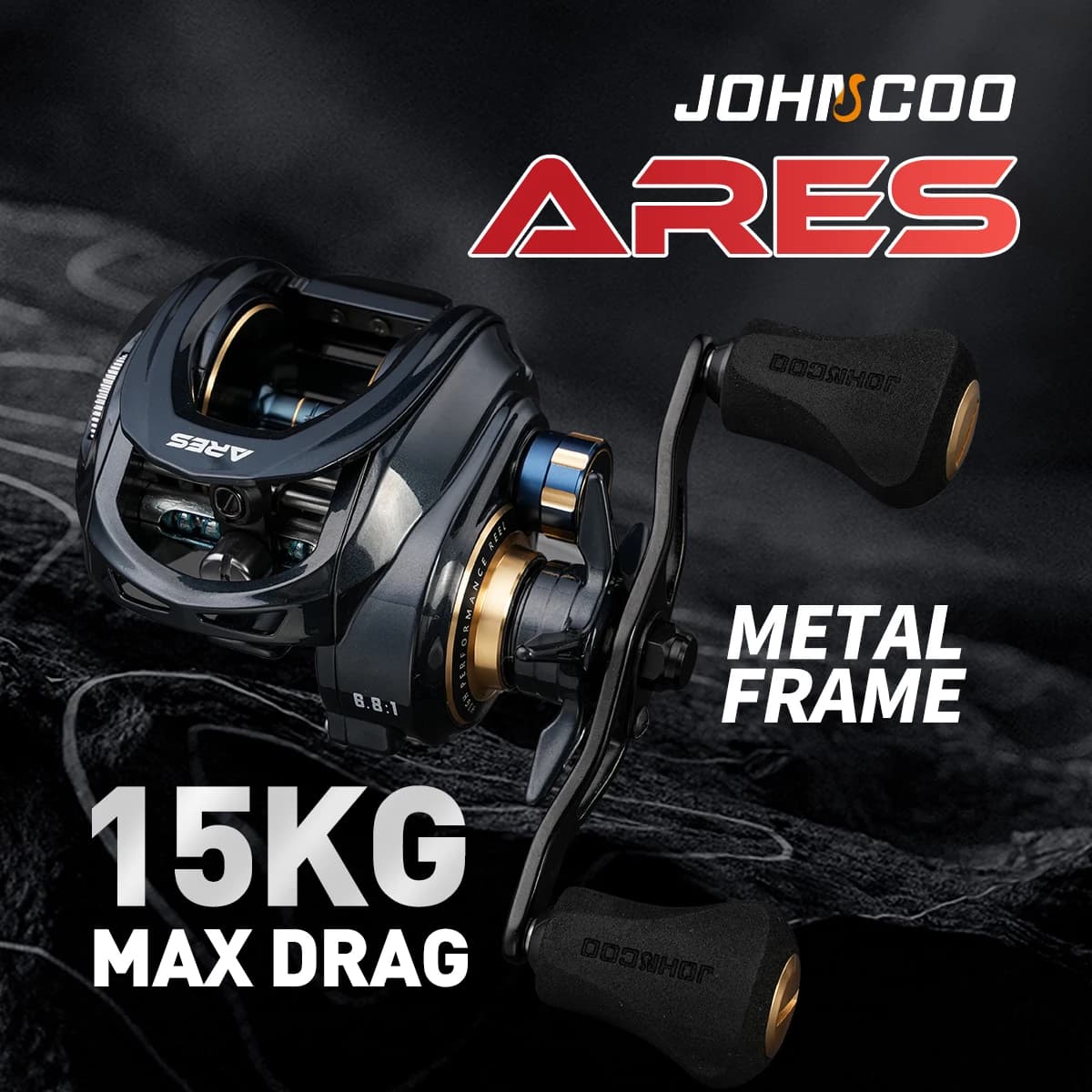 Moulinet baitcasting corps métal 15kg drag - Cadre aluminium pour pêche eau douce et mer résistant
