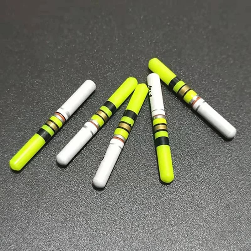 Lot de 5 bâtons lumineux LED vert/rouge pour piles CR322 - Accessoire de pêche nocturne pour flotteurs et équipement
