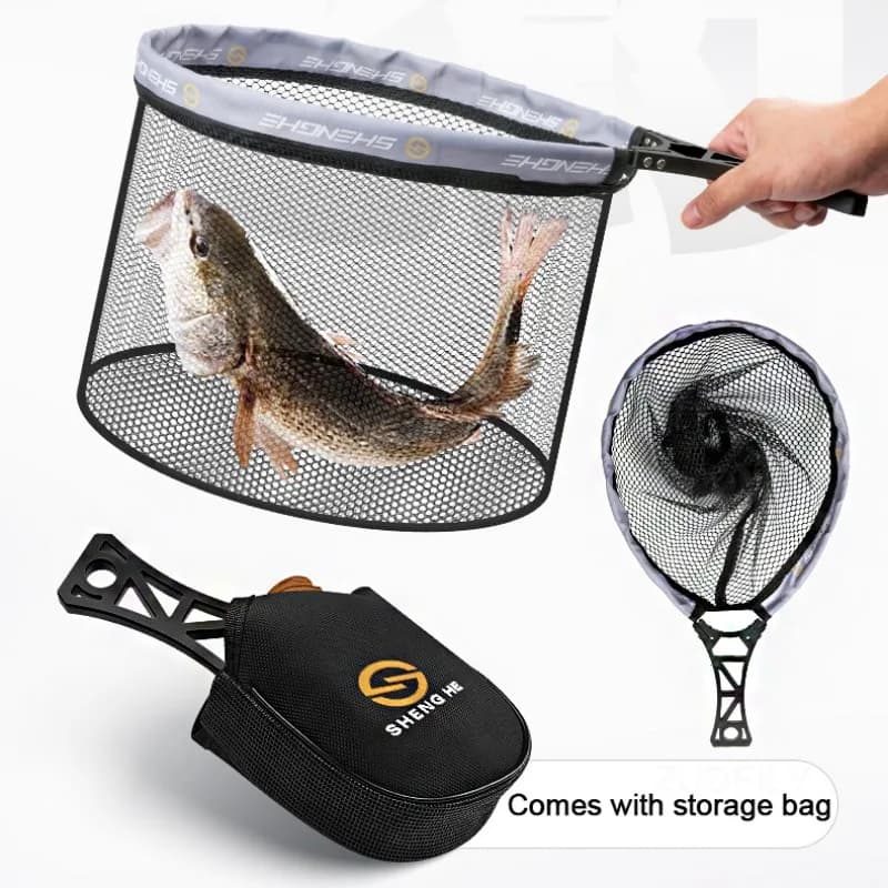 Épuisette pliable pêche à la mouche - Filet de réception léger pour ruisseaux et rivières