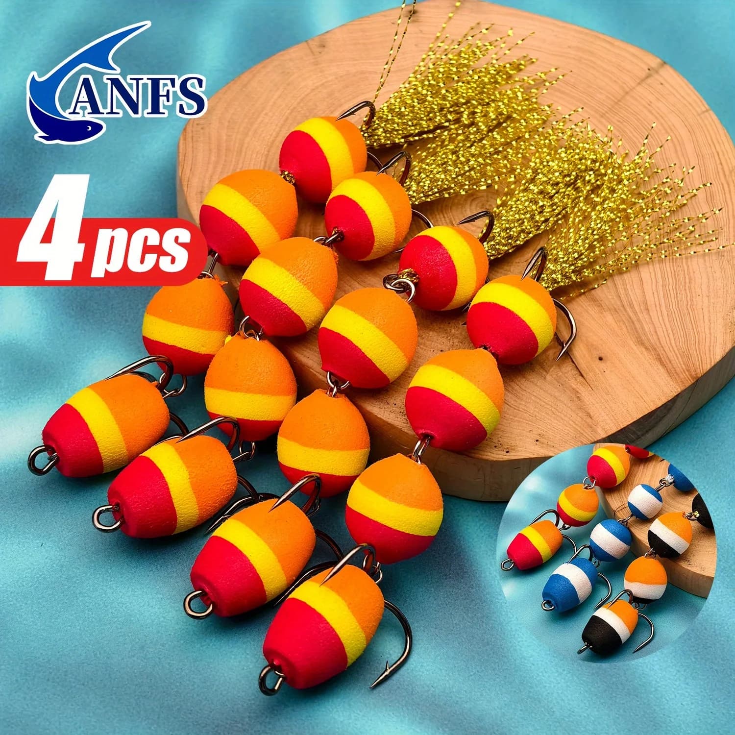 Kit 4 méthodes flottantes carpe avec hameçons, feeder et leurres EVA pour silure