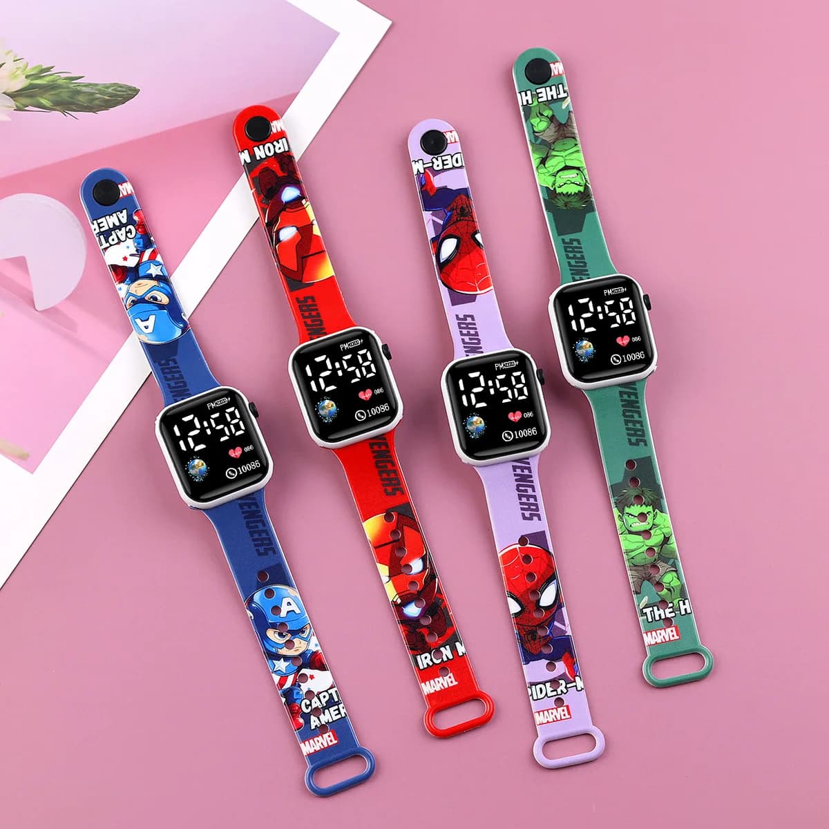 Montre enfant Spiderman Marvel fille garçon montre digitale intelligente étanche 3Bar cadeau