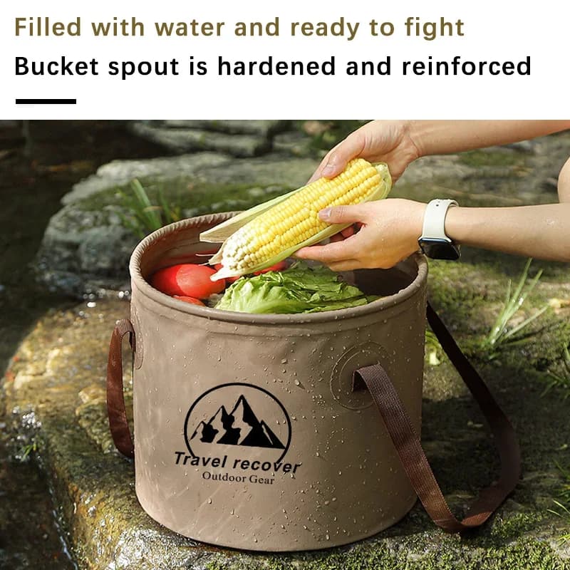 Seau pliable étanche 5L/10L/20L - Bassin portable pour camping, randonnée et pêche pliable