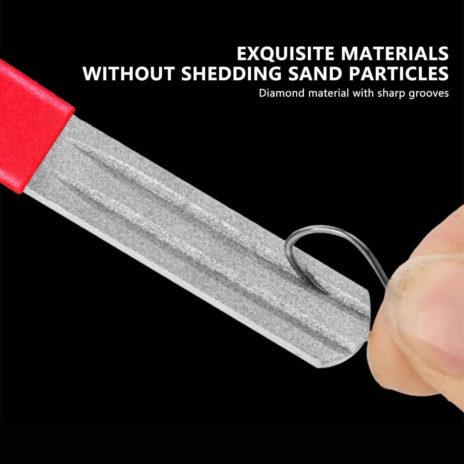 Affûteur de hameçons Adamas portable 3 rainures antidérapant pour outils de pêche et EDC
