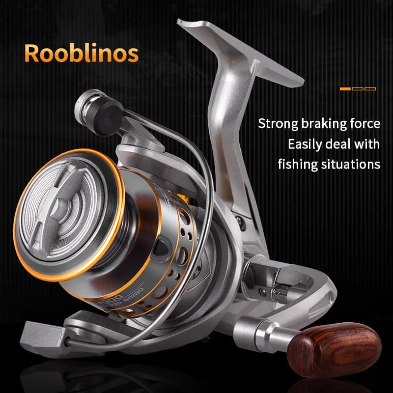 Moulinet de pêche spinning Rooblinos LD métal mer et eau douce interchangeable main pour truite carpe