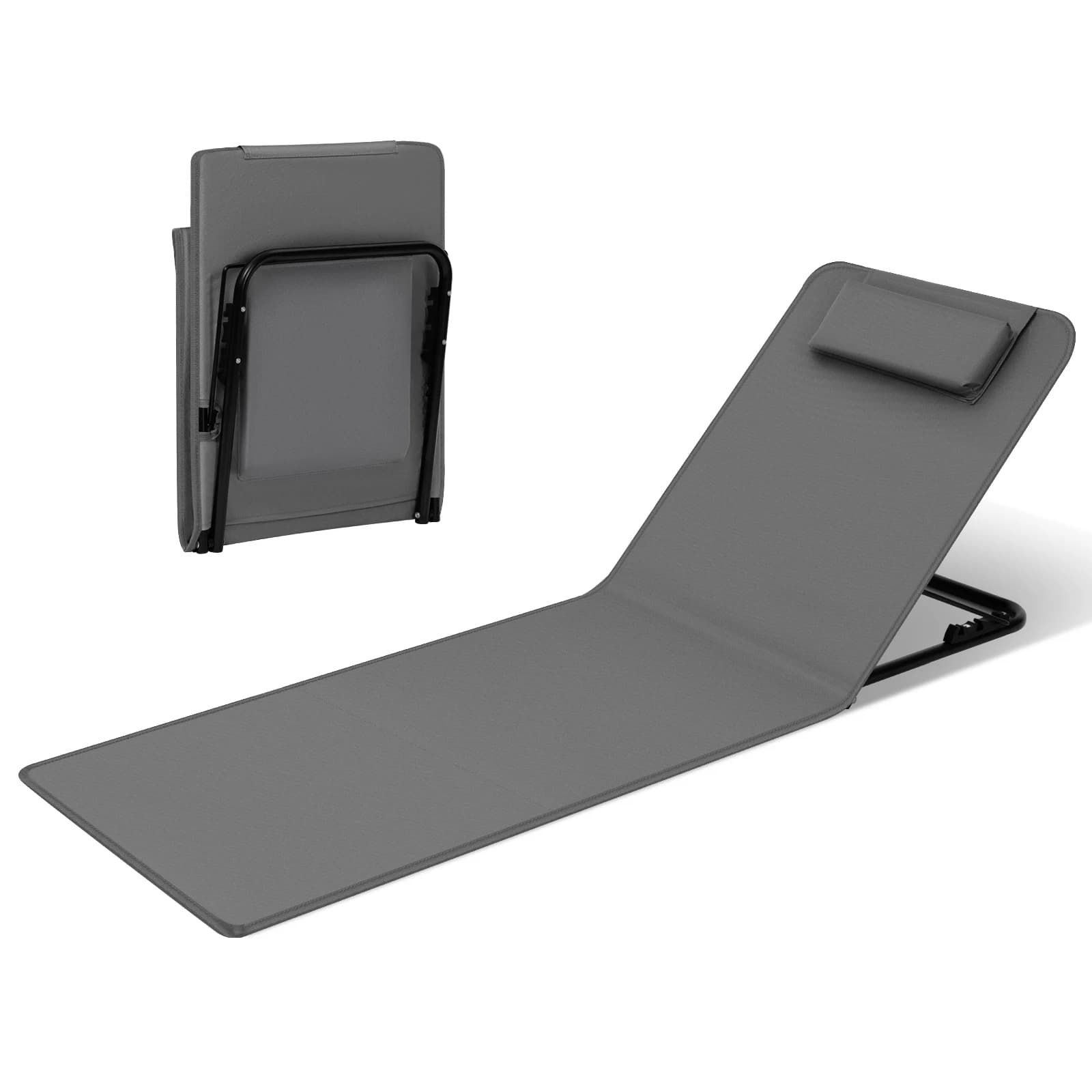 Tapis de plage WOLTU pliable léger avec dossier ajustable 3 niveaux et compartiment de rangement