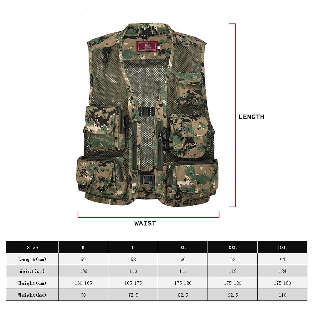 Veste pêche photographie été multi-poches mesh imperméable séchage rapide - Gilet de sauvetage amovible