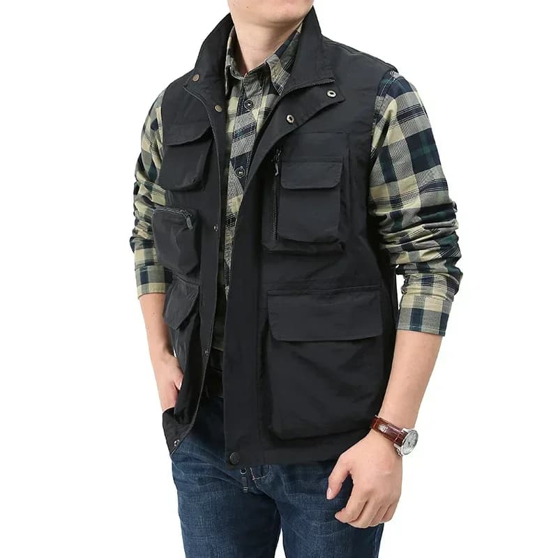 Veste de pêche homme imperméable séchage rapide multifonction pour sport et photographie extérieure