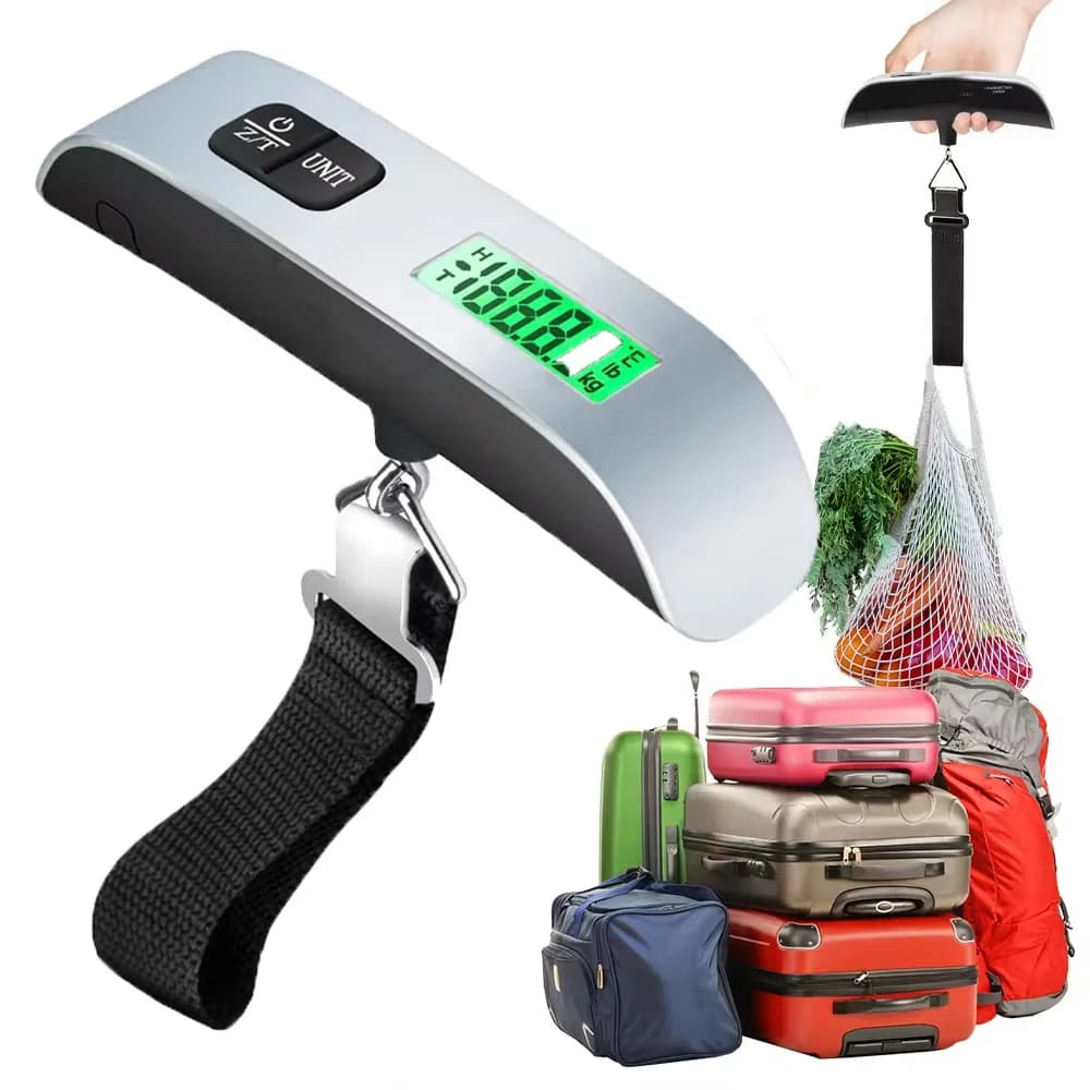 Pèse-bagages numérique 50kg LCD kebidumei pour valise et sac de voyage portable pêche et camping