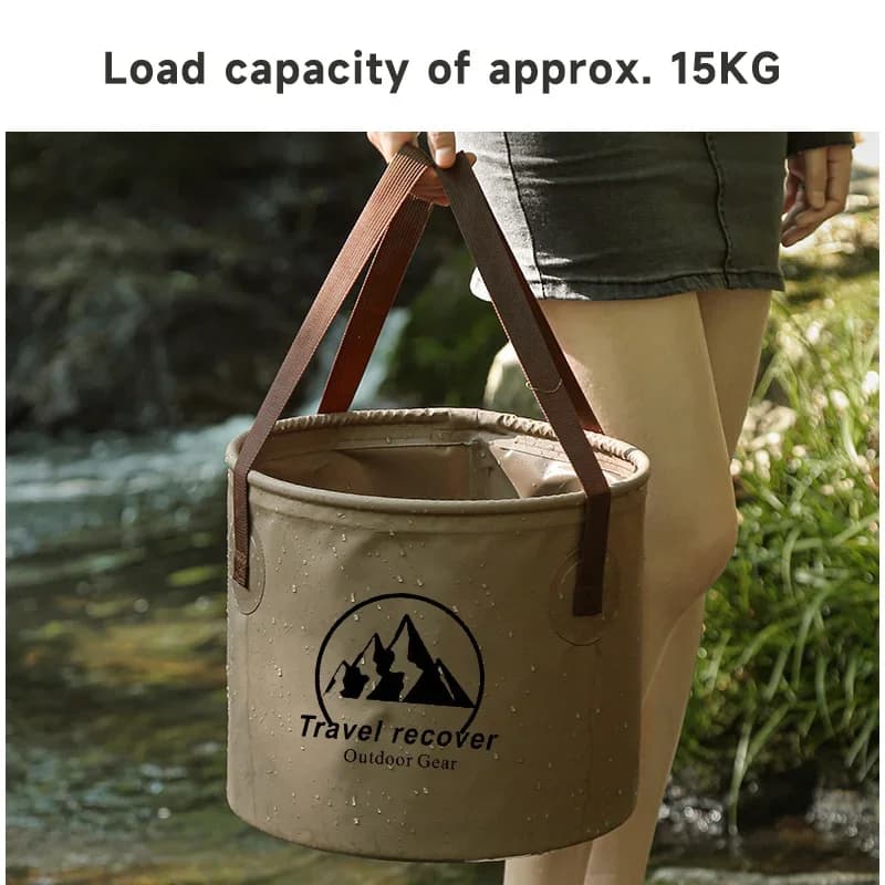 Seau pliable étanche 5L/10L/20L - Bassin portable pour camping, randonnée et pêche pliable