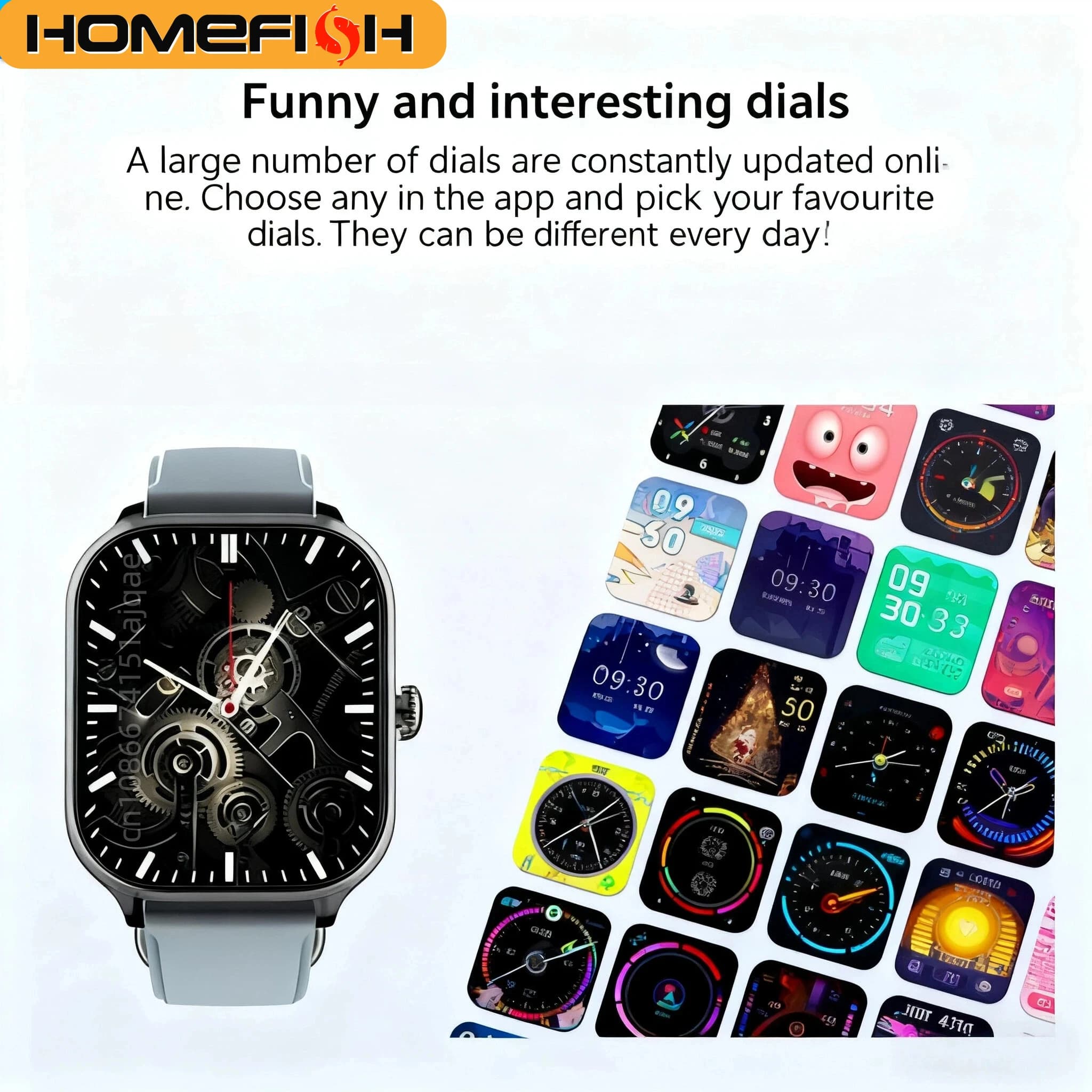 Montre connectée HOMEFISH H9 - Appels Bluetooth, surveillance sommeil, modes sport et fréquence cardiaque