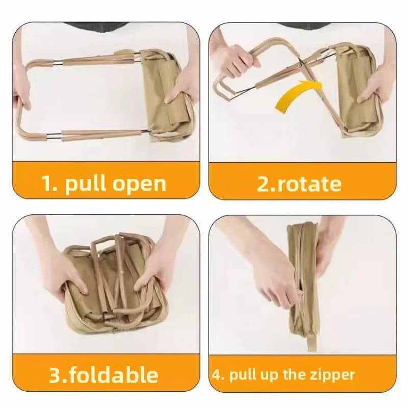 Tabouret pliant compact en forme de sac à main pour pêche, camping et voyages légers