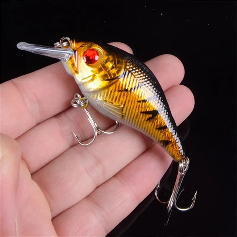 Leurre de pêche dur VIB 7.5cm 10.2g avec yeux 3D, leurre coulant crankbait pour carnassiers