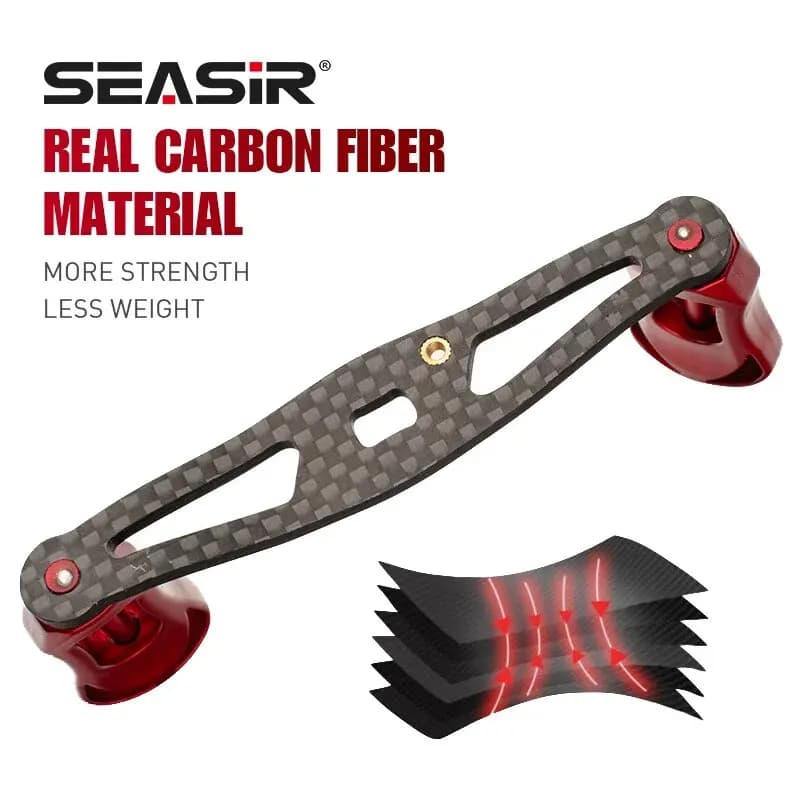 Poignée de moulinet pêche ultra légère en fibre de carbone SEASIR - 6 couleurs pour Daiwa et Shimano