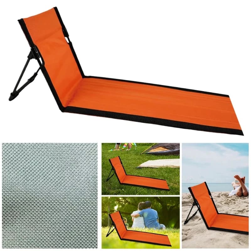 Siège pliant portable sans pieds léger pour camping plage pêche avec dossier confortable