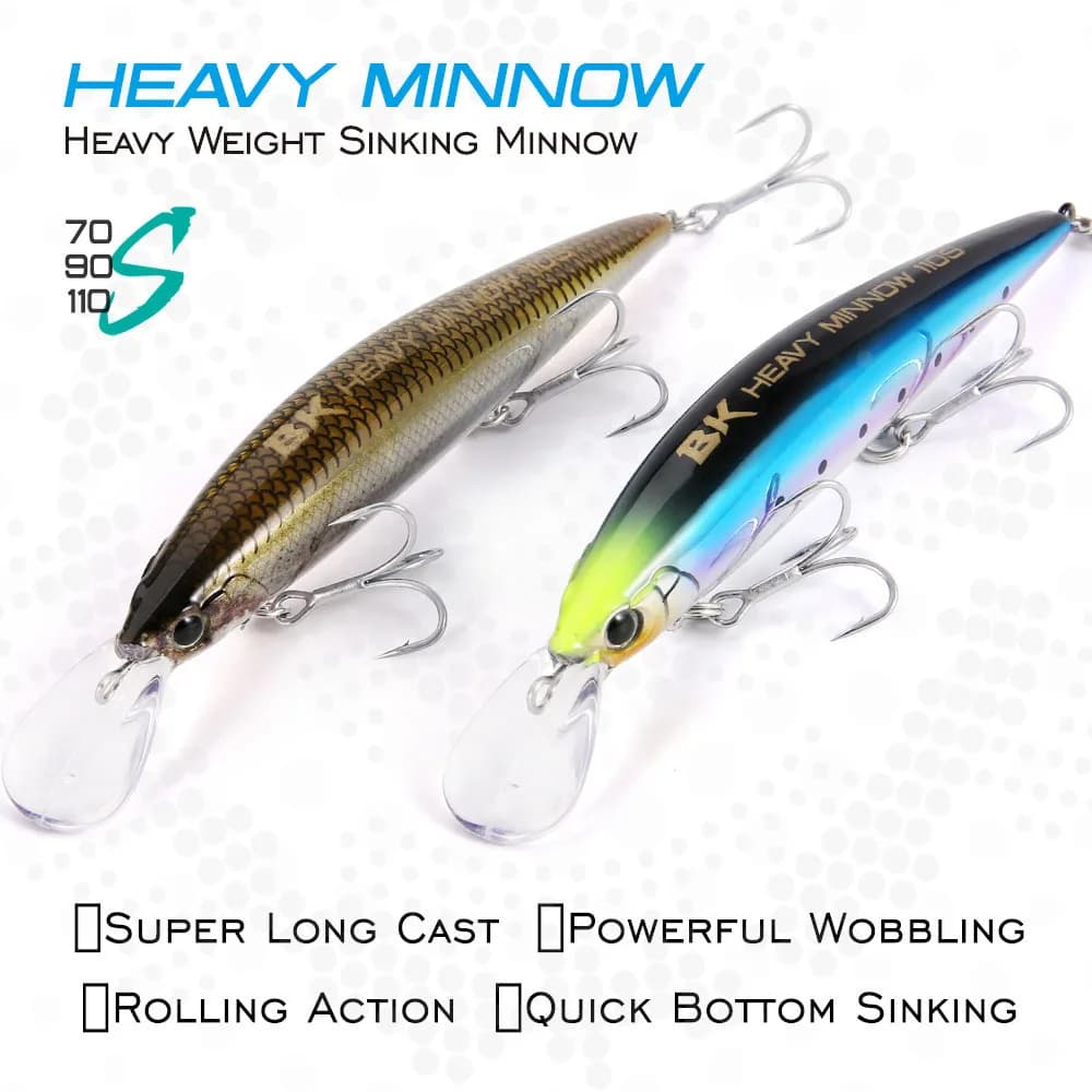 Leurre de pêche mer FSTK Minnow lourd coulant 110S 37g pour longue distance de lancer, appât artificiel saltwater