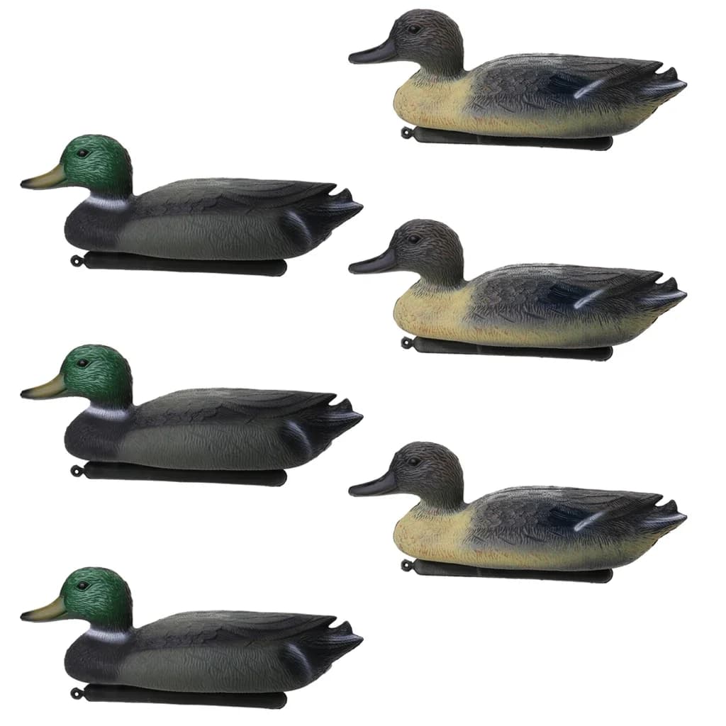 6 pièces décoy canard 3D flottant avec quille pour chasse pêche accessoire extérieur leurre réaliste eau