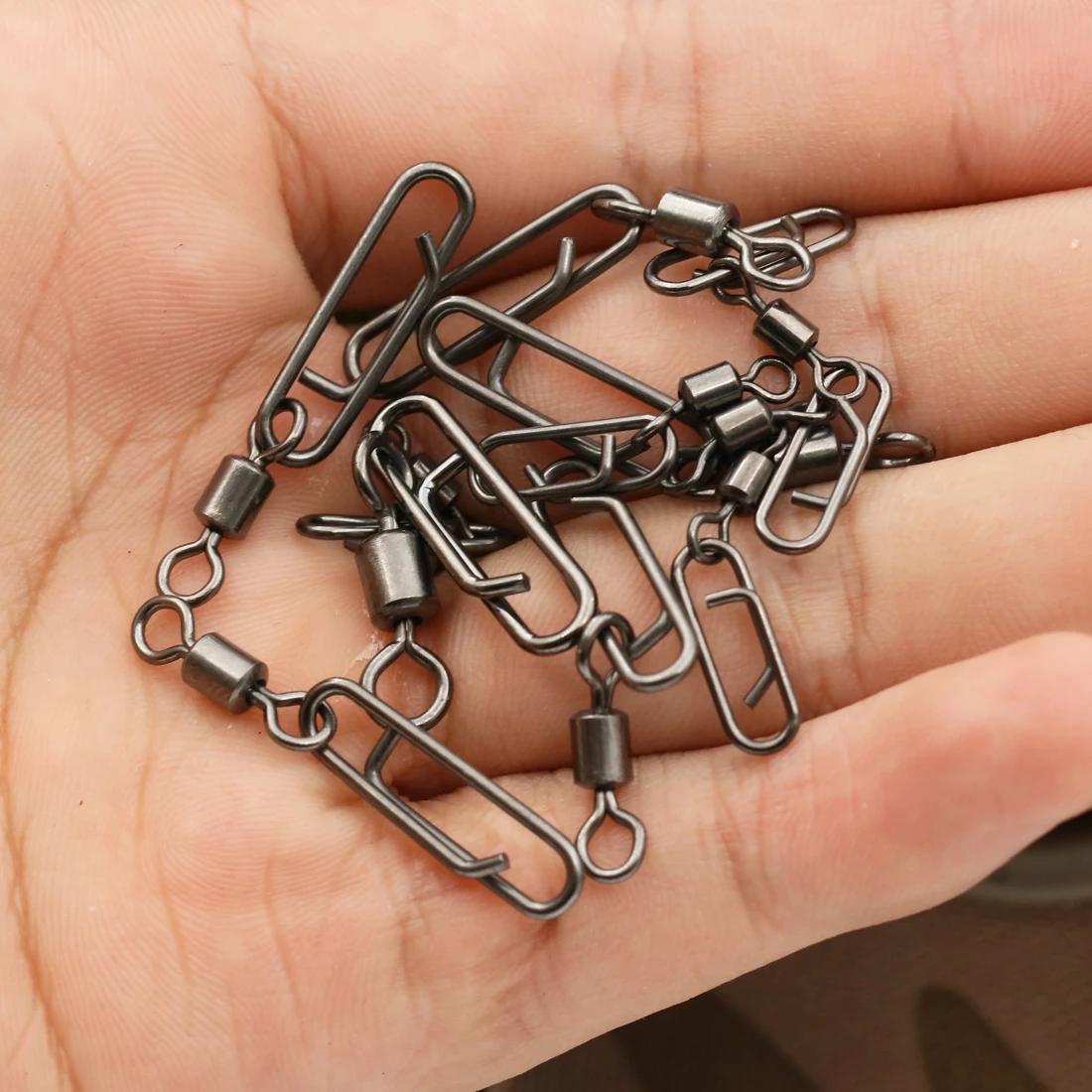 50 pièces clips à roulement inox pour pêche en mer - changement rapide des leurres et appâts