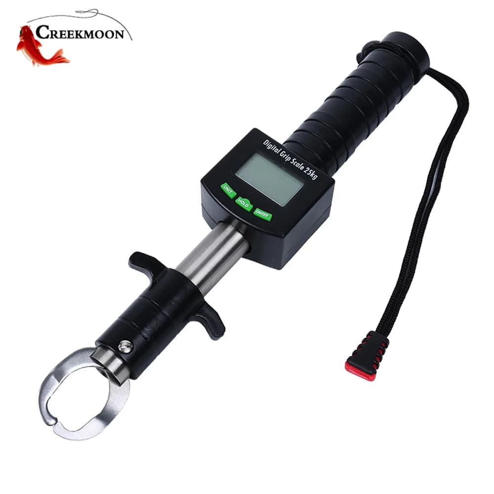 Pince à lèvres poisson professionnelle acier inox balance électronique LED 25/15kg règle intégrée