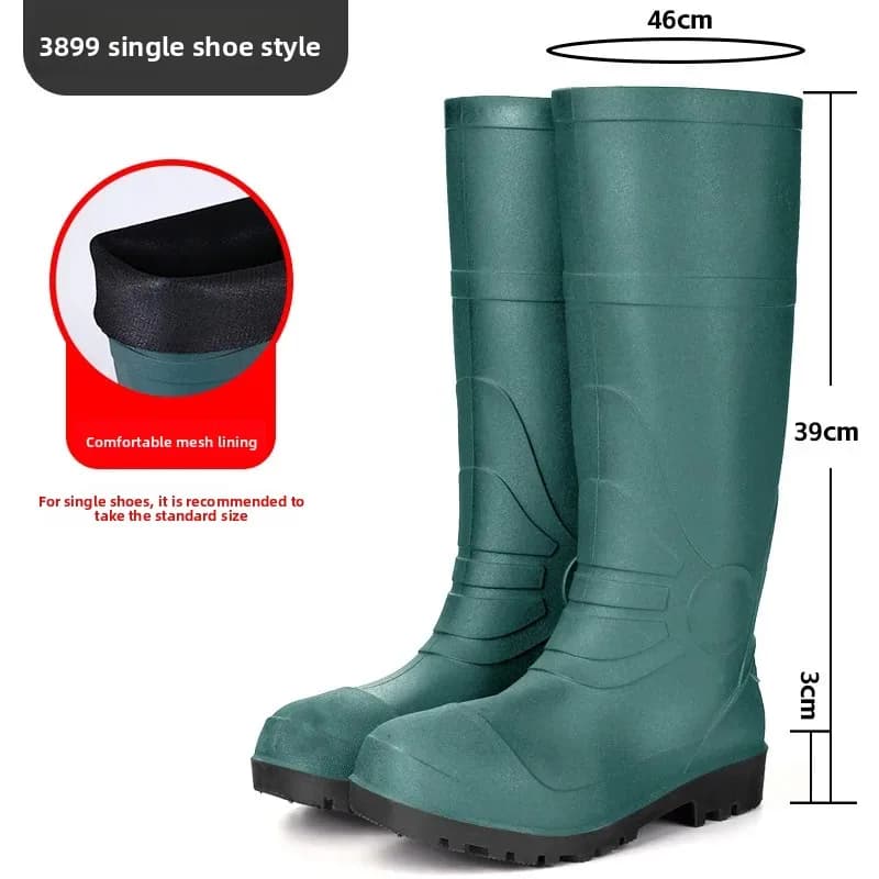 Bottes de pêche imperméables jaunes pour hommes - Bottes rivière résistantes à l'usure chaussures caoutchouc