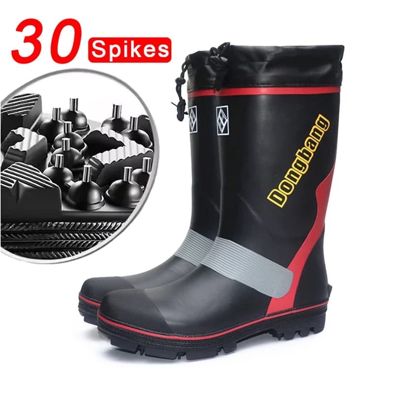 Bottes de pêche anti-dérapantes semelle crampons caoutchouc étanches protection orteils chaussures roche