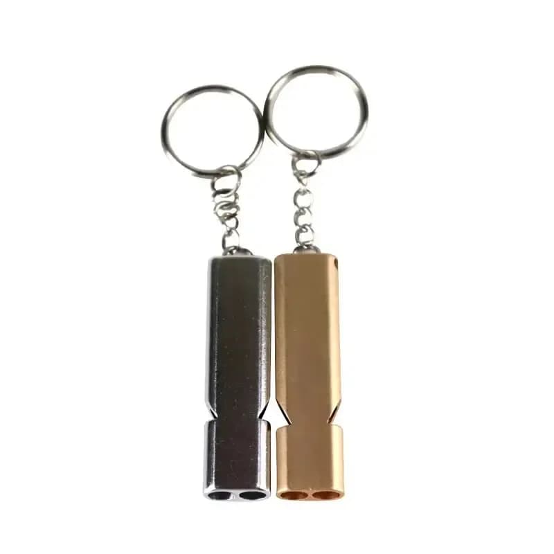 Sifflet survie double fréquence alliage aluminium - Outil EDC plat pour pêcheurs