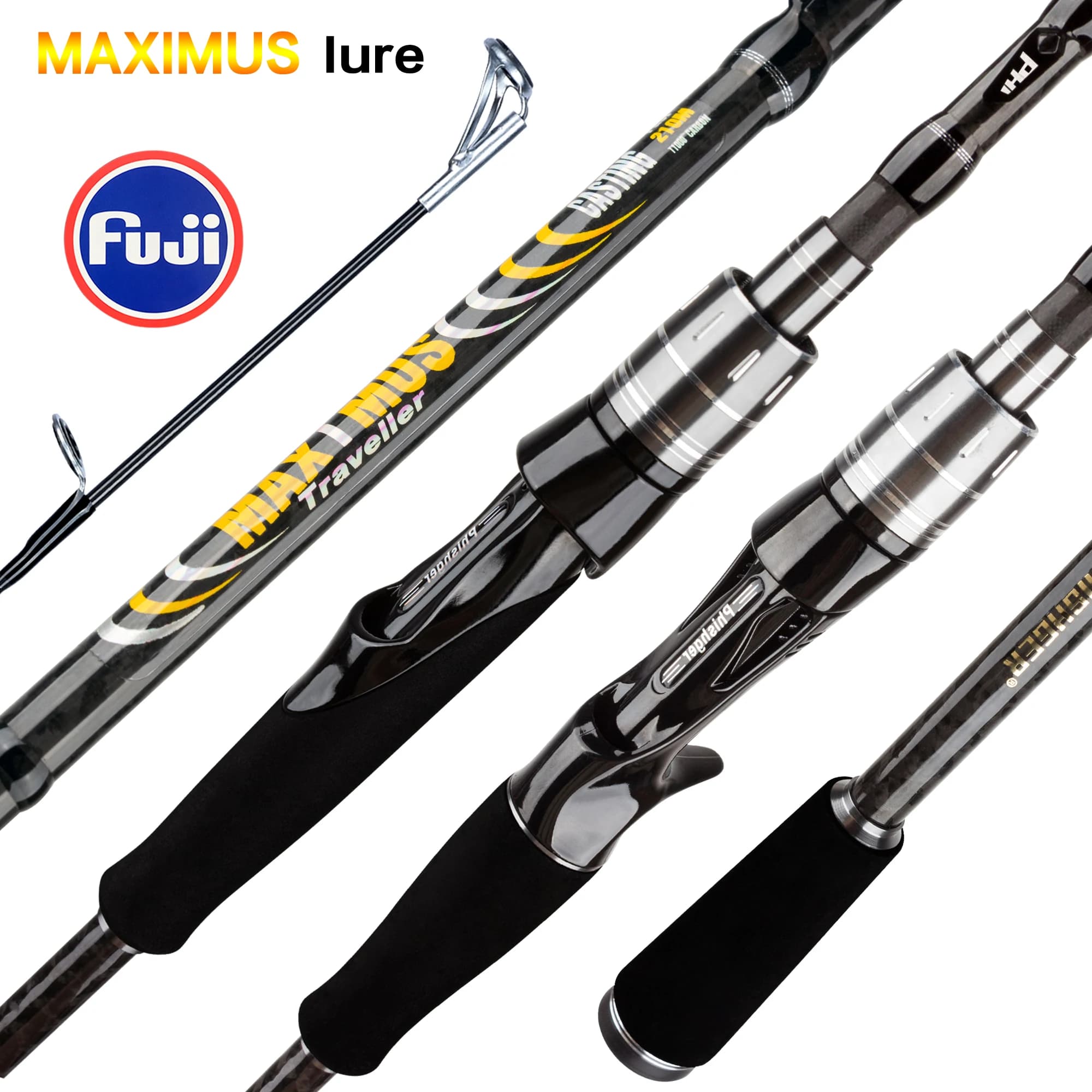 Canne à pêche leurre MAXIMUS 30T carbone - Fuji guides, casting 3-35g pour spinning et baitcasting