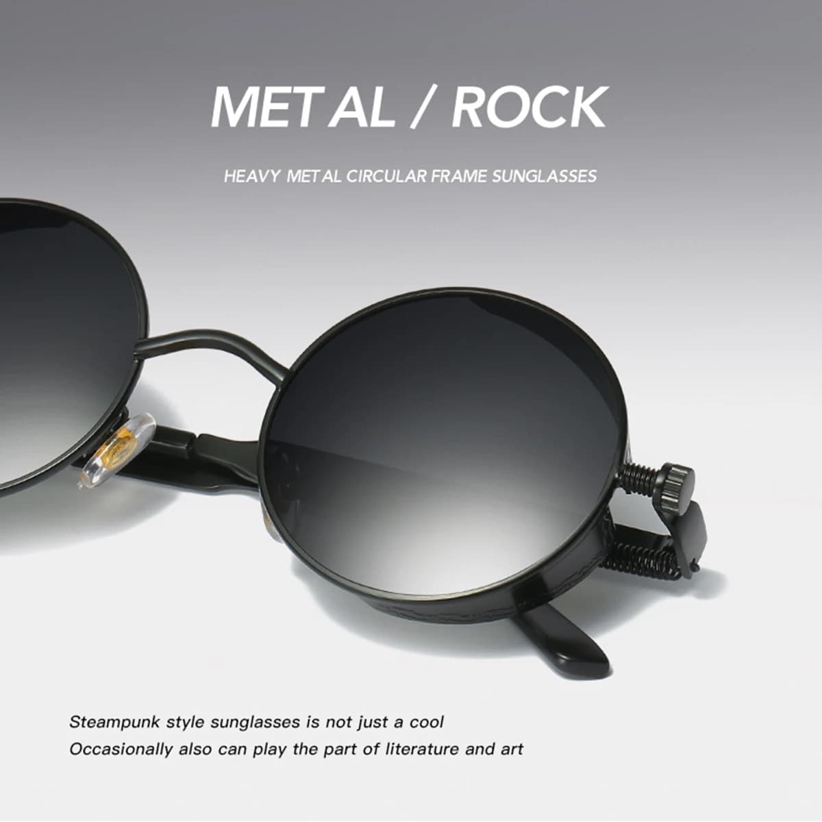 Lunettes rondes rétro punk réflectives - Pêche alternative - Hommes et femmes - Style unique et fonctionnel