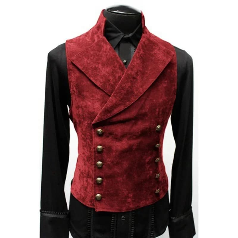 Veste en suédine style coréen pour homme col montant double boutonnage automne hiver