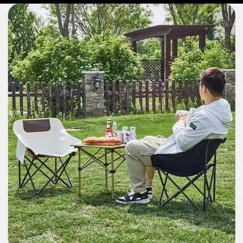Chaise pliante extérieure Mazha pour pêche camping plage pique-nique fauteuil lune portable et confortable