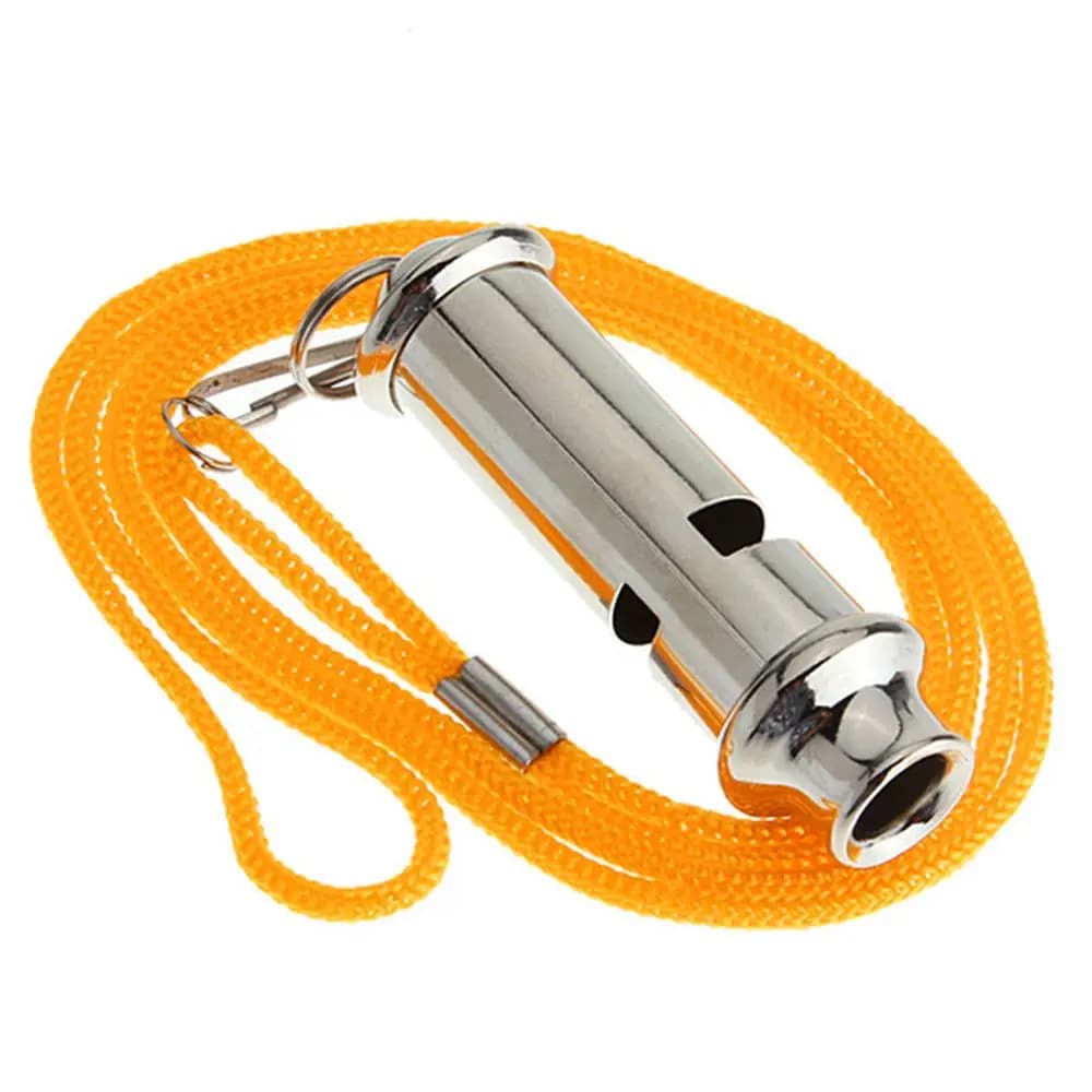 Sifflet survie métal avec cordon portable sécurité alerte pour pêcheurs randonneurs campings urgences