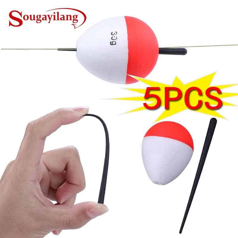 Lot 5 flotteurs pêche EVA Sougayilang 8 tailles - Flotteurs frappants pour leurres 1-30g pêche rocheuse