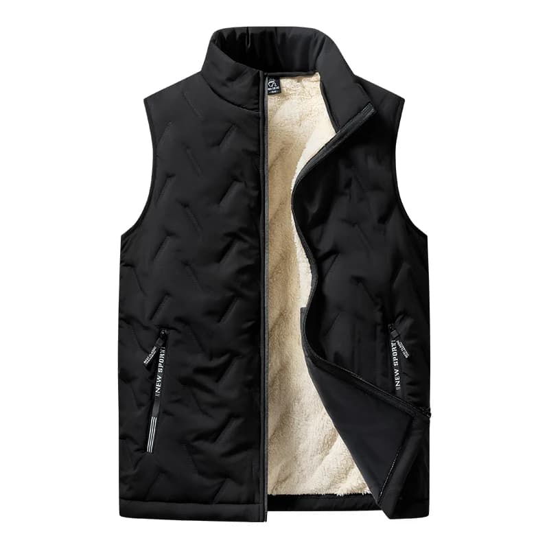 Veste sans manches homme col montant chaude coton pour pêche en hiver taille grande
