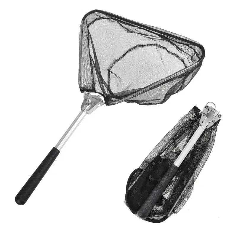 Filet de pêche pliant robuste avec perche télescopique 1,80m ou 2,40m pour kayak, truite, brochet, sandre et carpe
