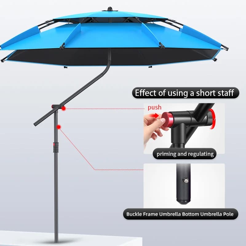 Support parapluie pêche ajustable 360° pliable portable - Pied de plage terrasse fixation universelle