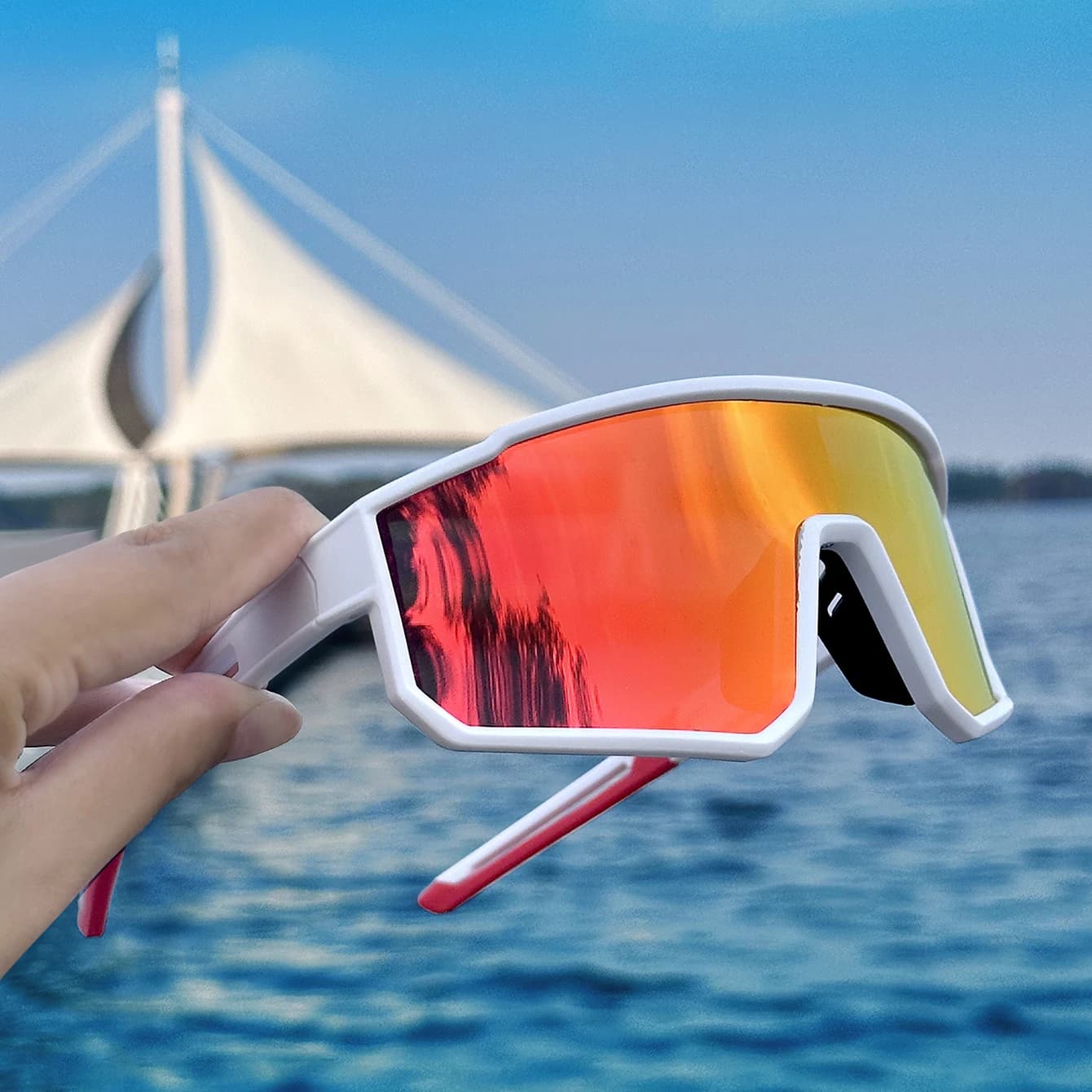 Lunettes de pêche casual anti-vent unisexe - Protection UV pour running, cyclisme et sports nautiques